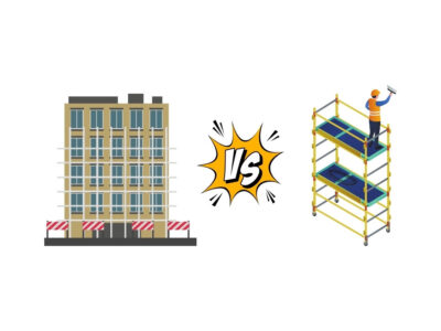 andaimes de fachada vs andaimes multidirecionais